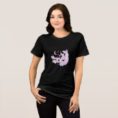 Schattig Karakter Grafisch Ontwerp Tri-Blend Shirt (Voorkant volledig)