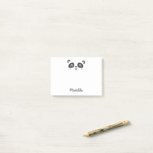 Schattig karakter panda kinderenschool post-it® notes (Op bureau)