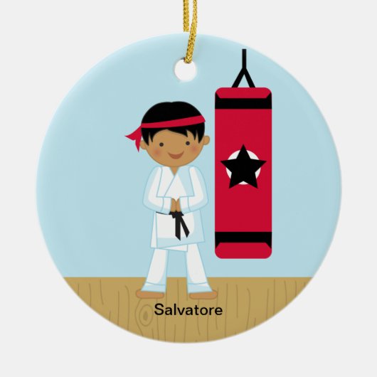 Schattig karate Boy Ornament (Voorkant)