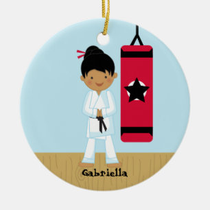 Schattig karate Girl Ornament