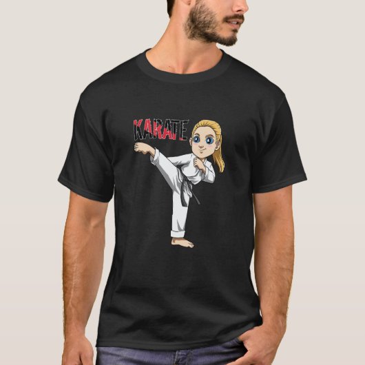 Schattig Karate Meisje T-shirt (Voorkant)