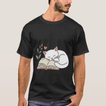 Schattig kat boek liefhebber lezen minimalistisch