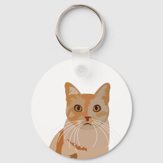 Schattig Kat Cute Cat Sleutelhanger (Voorkant)