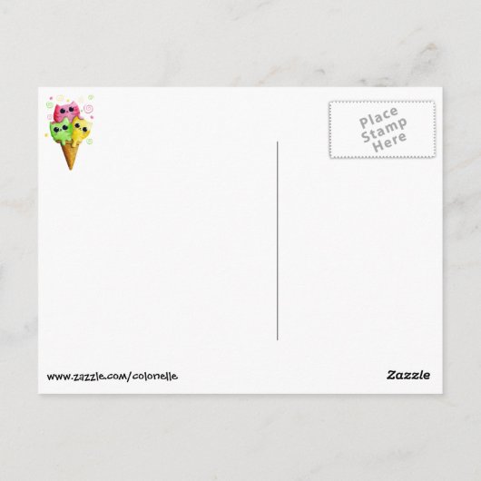 Schattig kat ijs briefkaart (Achterkant)