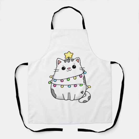 Schattig kat kerst ontwerp schort (Voorkant)