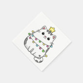 Schattig kat kerst ontwerp servet (Hoek)