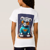 schattig kat kinder T, shart T-shirt (Achterkant)