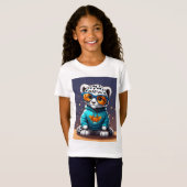schattig kat kinder T, shart T-shirt (Voorkant volledig)