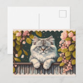schattig kat kunst kitten grappig dier katten feestdagenkaart (Voorkant / Achterkant)