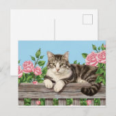 schattig kat kunst kitten grappig dier katten feestdagenkaart (Voorkant / Achterkant)