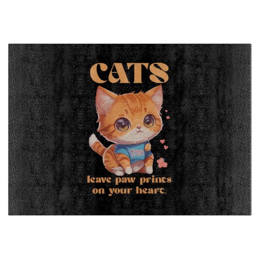 schattig kat liefde snijplank (Voorkant)