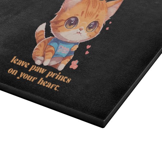 schattig kat liefde snijplank (Hoek)