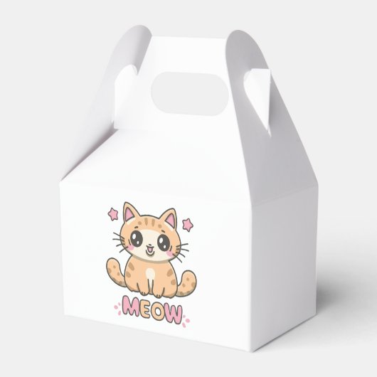 schattig kat miauw bedankdoosjes (Voorkant Zijde)