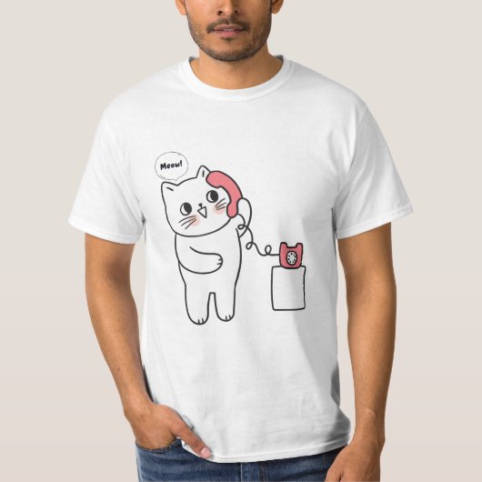 schattig kat miauw t-shirt (Voorkant)