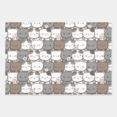 Schattig Kat Patroon Inpakpapier Vel (Voorkant)