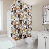 Schattig kat-patroongordijn douchegordijn (In situ)