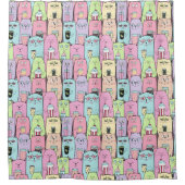 Schattig kat-patroongordijn douchegordijn (Voorkant)