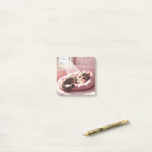 Schattig Kat Post it Post-it® Notes (Op bureau)