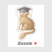 Schattig kat schoolboek leuk lezen sticker (Vel)