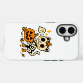 Schattig kat-skelet met pompoen Case-Mate iPhone case (Achterkant (horizontaal))