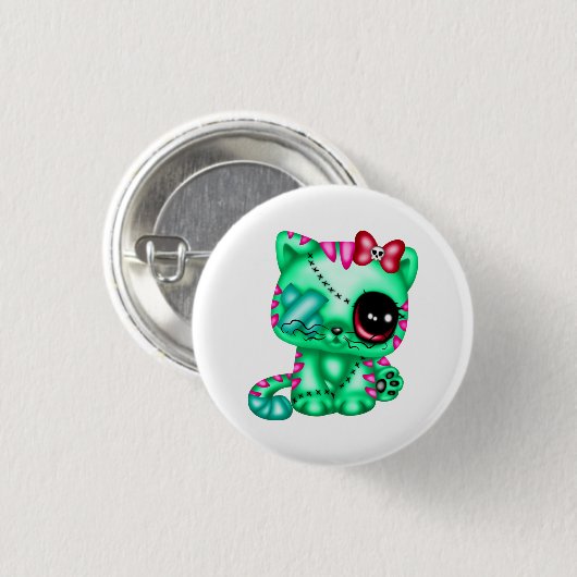 Schattig Kat Zombie Ronde Button 3,2 Cm (Voorkant /achterkant)