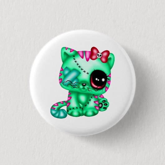 Schattig Kat Zombie Ronde Button 3,2 Cm (Voorkant)