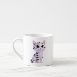 Schattig katachtig karakter, espresso kop