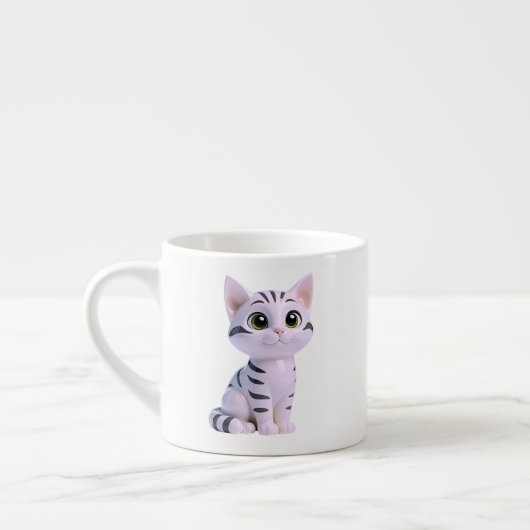 Schattig katachtig karakter, espresso kop (Links)