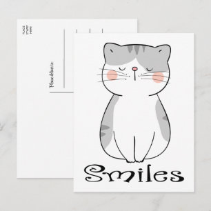 Schattig katje dat aan je denkt je mist Hallo kat  Briefkaart