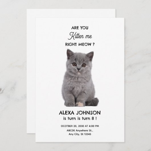 Schattig katje  kaart (Voorkant / Achterkant)