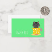 Schattig katje kattenkruid theekopje notitiekaartje (Voorkant / Achterkant in situ)