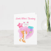 Schattig katje met 7 zeemeerballonnen kaart (Voorkant)