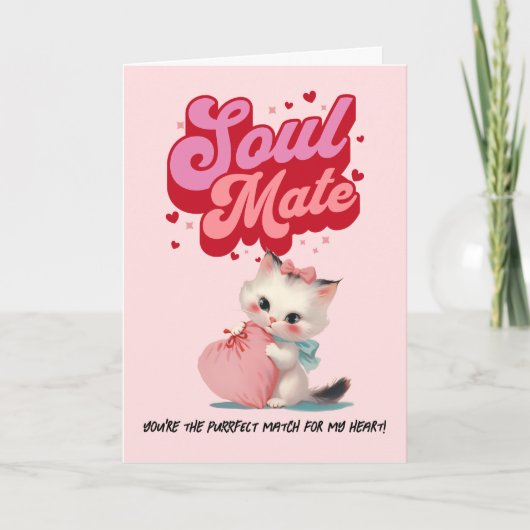 Schattig katje op Valentijnsdag kaart (Voorkant)