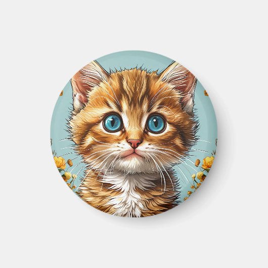 Schattig katje portret magneet (Voorkant)