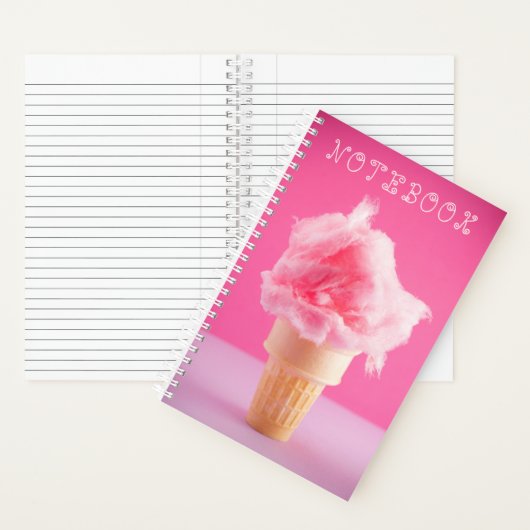 Schattig Katoen Snoep Kegelroze Dessert Notitieboek (Binnen)