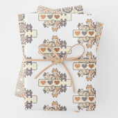 Schattig katten inpakpapier - abstract - set van 3 vel (In situ)