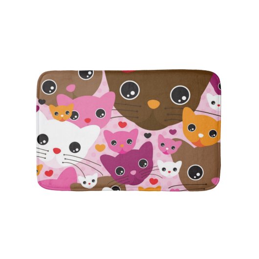 schattig kattenachtergrond badmat (Voorkant)