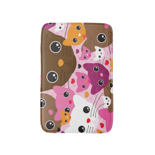 schattig kattenachtergrond badmat (Voorkant Verticaal)