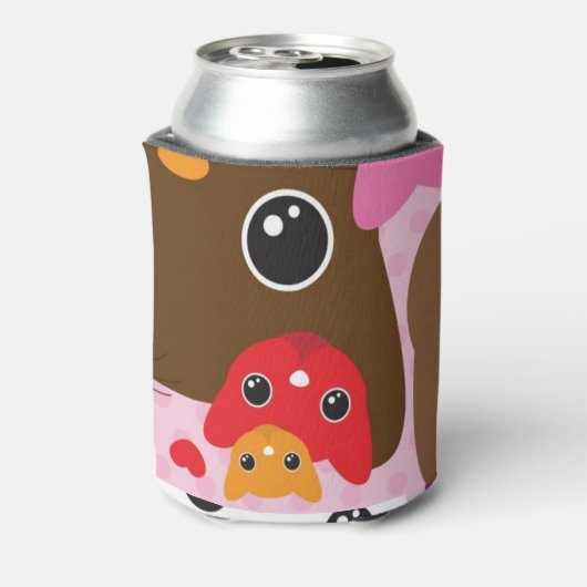 schattig kattenachtergrond blikjeskoeler (Blikje Achterkant)