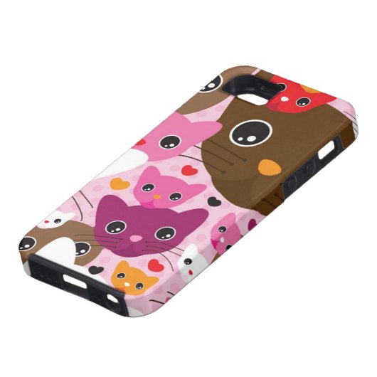 schattig kattenachtergrond Case-Mate iPhone case (Onderkant)