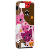 schattig kattenachtergrond Case-Mate iPhone case (Back/Rechts)