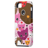 schattig kattenachtergrond Case-Mate iPhone case (Achterkant Links)