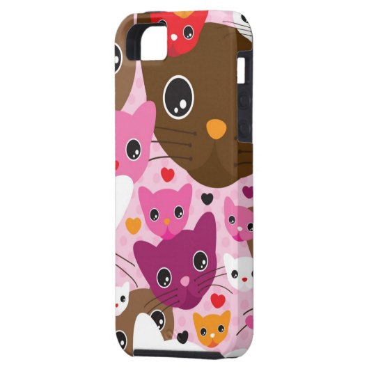 schattig kattenachtergrond Case-Mate iPhone case (Achterkant Links)