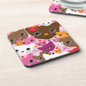 schattig kattenachtergrond drankjes onderzetter (Linkerzijde)