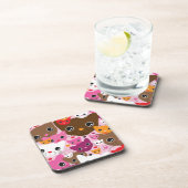 schattig kattenachtergrond drankjes onderzetter (Rechterzijde)