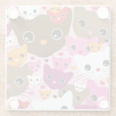 schattig kattenachtergrond glazen onderzetter (Achterkant)