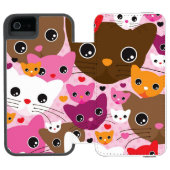 schattig kattenachtergrond incipio iPhone portemonnee hoesje (Agenda Open)