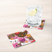 schattig kattenachtergrond kartonnen onderzetters (Insitu)