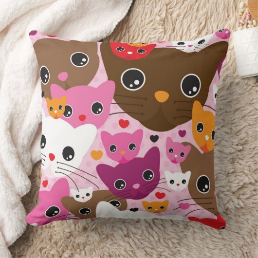 schattig kattenachtergrond kussen (Deken)