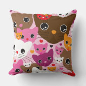 schattig kattenachtergrond kussen (Voorkant)